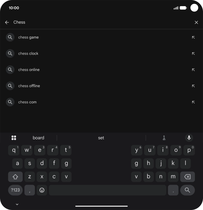 Key in the name or subject of the required app and press the search icon.