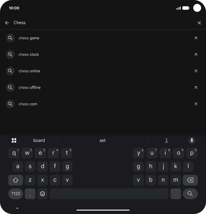 Key in the name or subject of the required app and press the search icon.