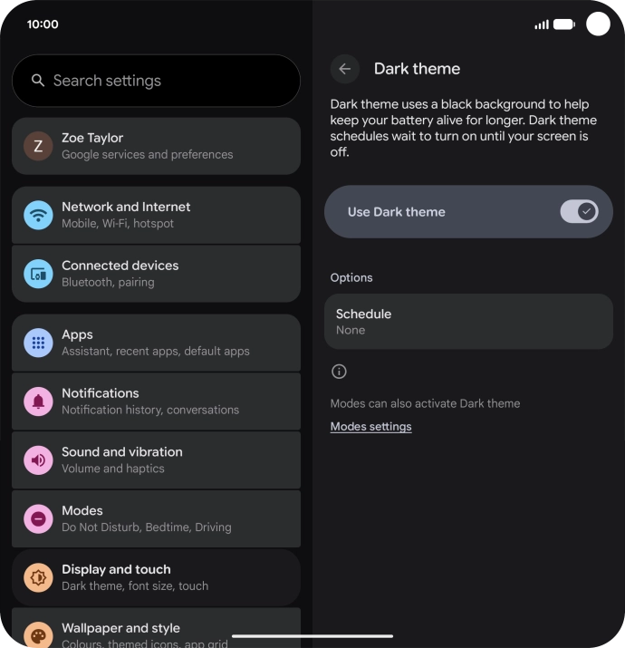 Press the indicator next to 