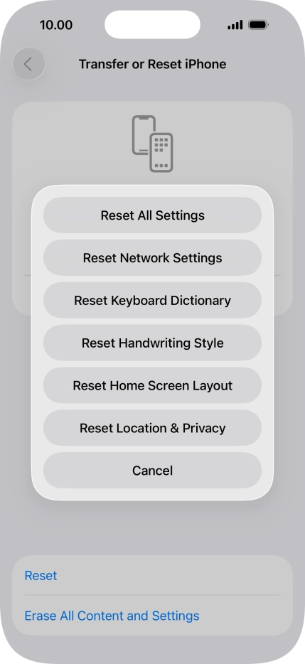 Press Reset Network Settings.