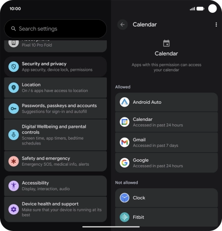The total app activity for the selected phone function is displayed.
