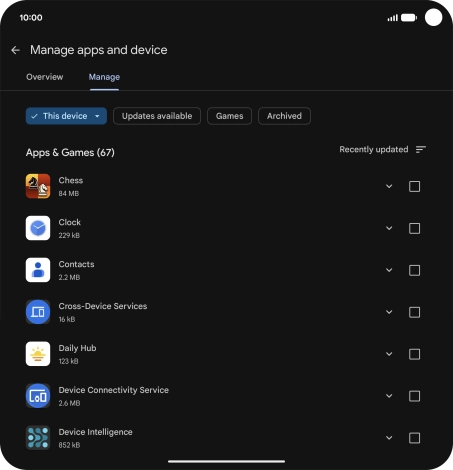 Press the required app.