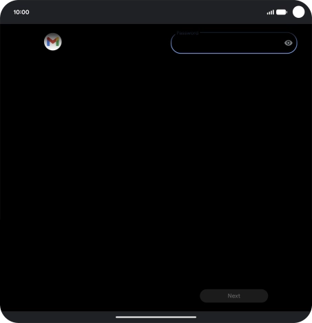 Press the field and key in the password for your email account. Press the field and key in the password for your email account.