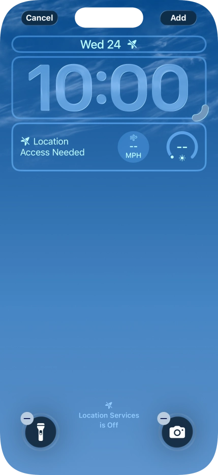 To customise the way the lock screen date is displayed, press the date widget and follow the instructions on the screen to select the required widget display mode.