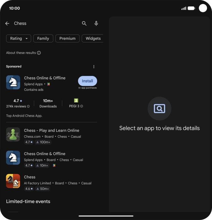 Press the required app.