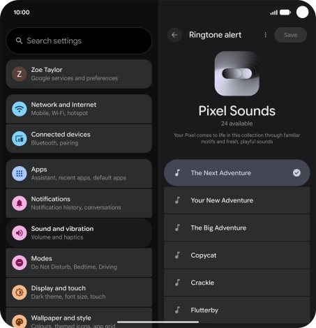 Press the required ring tones to hear them.