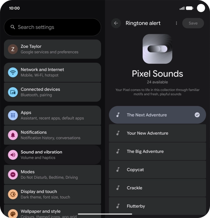 Press the required ring tones to hear them.