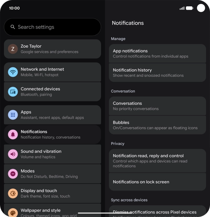 Press App notifications.