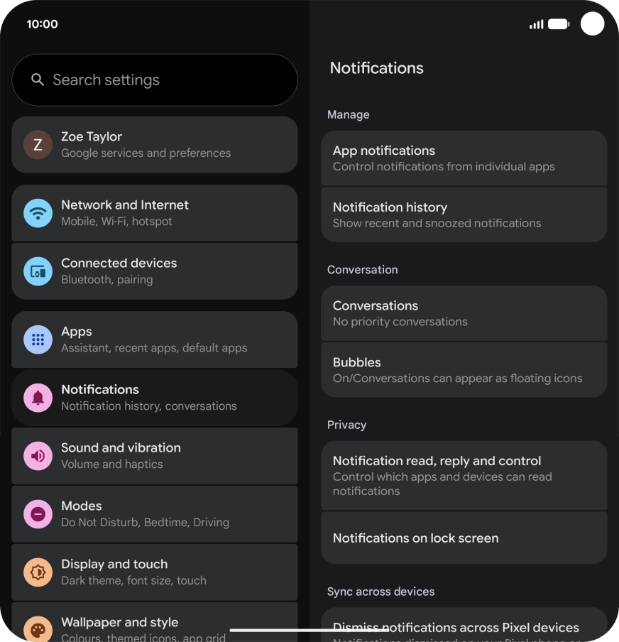 Press App notifications.