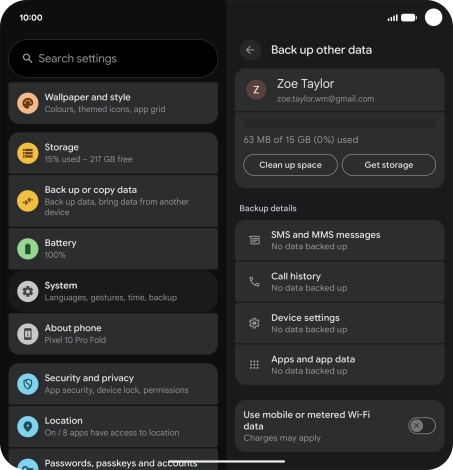 Press the indicator next to 