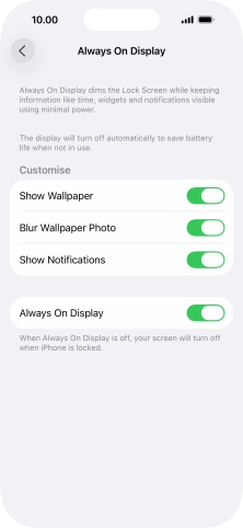 Press the indicator next to 