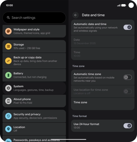 Press the indicator next to 