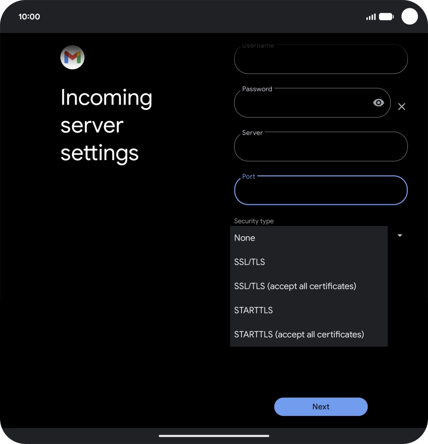 Press SSL/TLS. Press SSL/TLS.