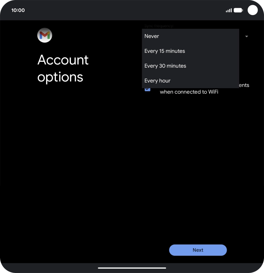 Press the required setting. Press the required setting.
