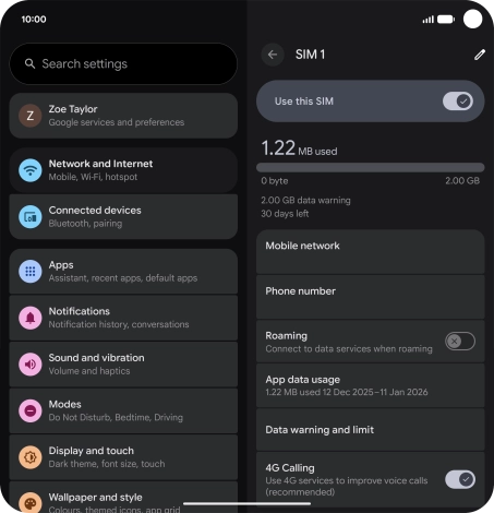 Press the indicator next to 
