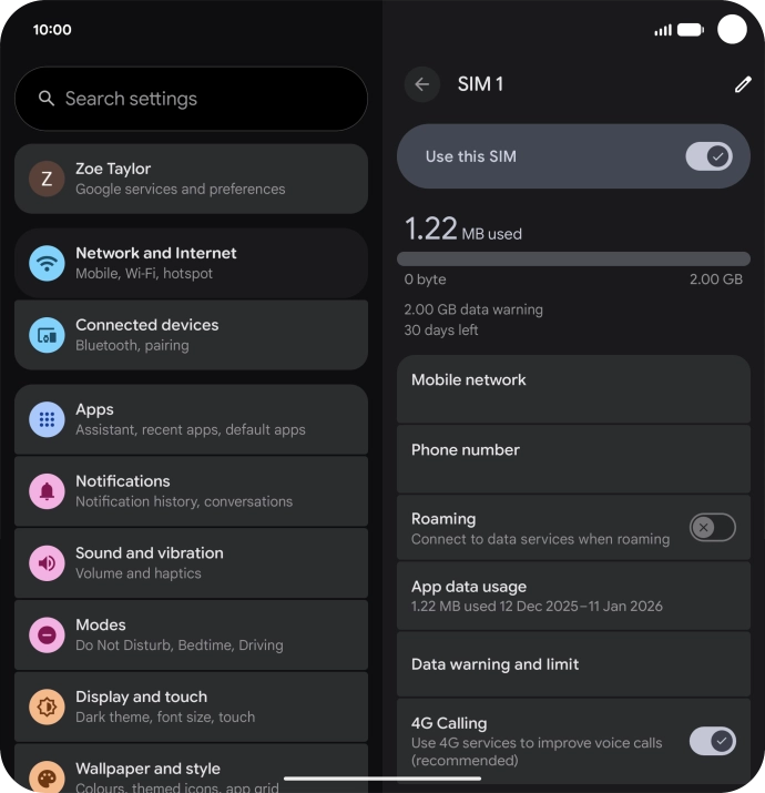 Press the indicator next to 