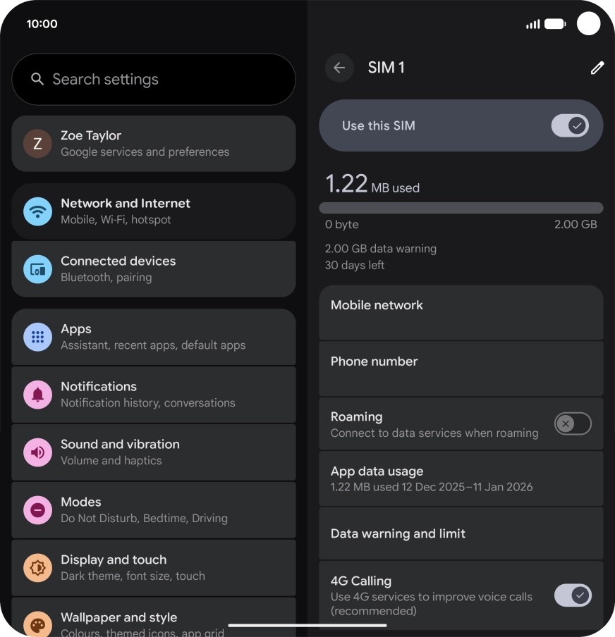 Press the indicator next to 