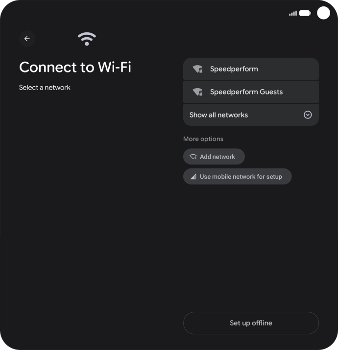 Press the required Wi-Fi network.