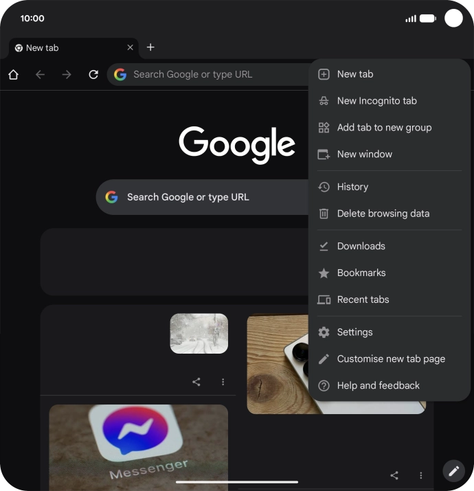 Press Settings. Press Settings.