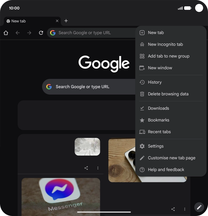 Press Settings. Press Settings.