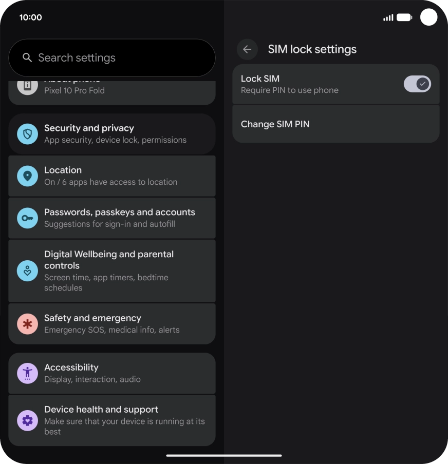 Press Change SIM PIN.