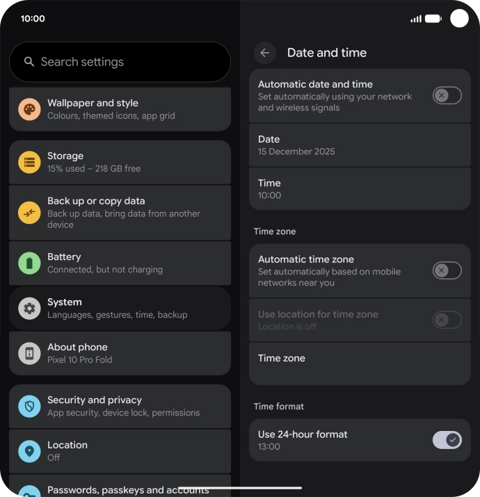 Press the indicator next to 