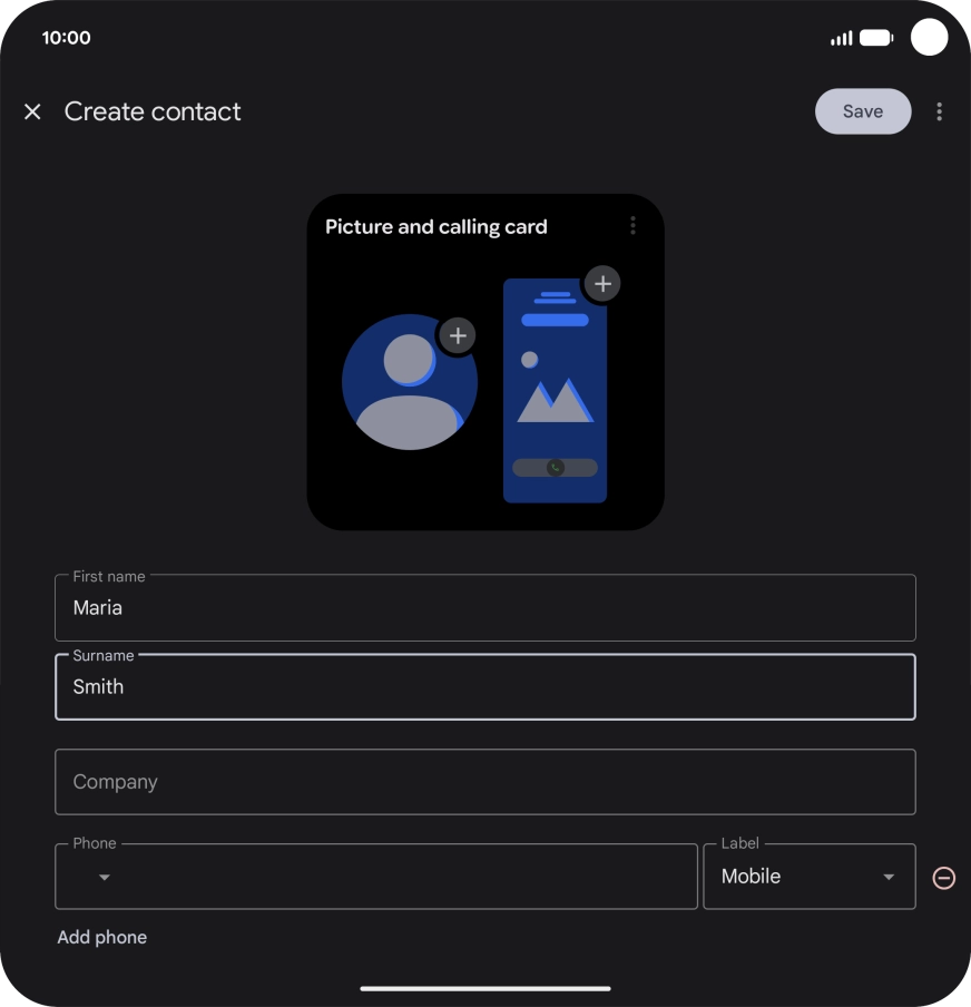 Press the field below 