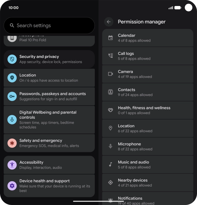 Press the required phone function.