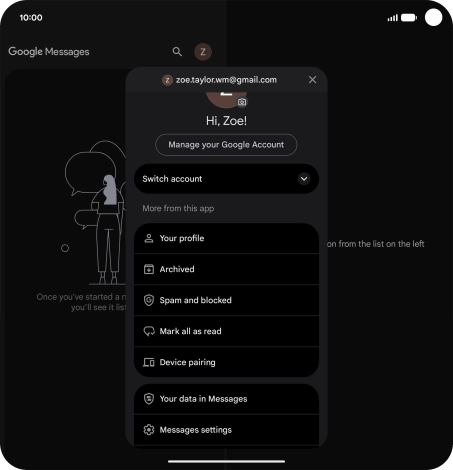 Press Messages settings.