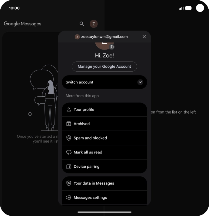 Press Messages settings.