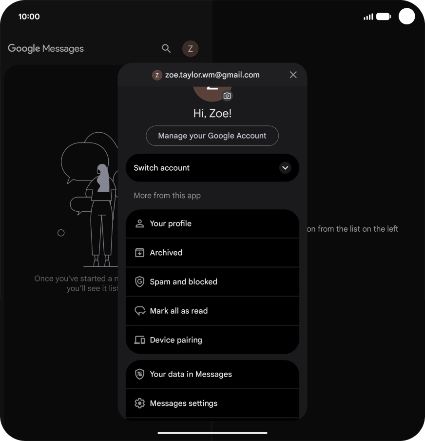 Press Messages settings.