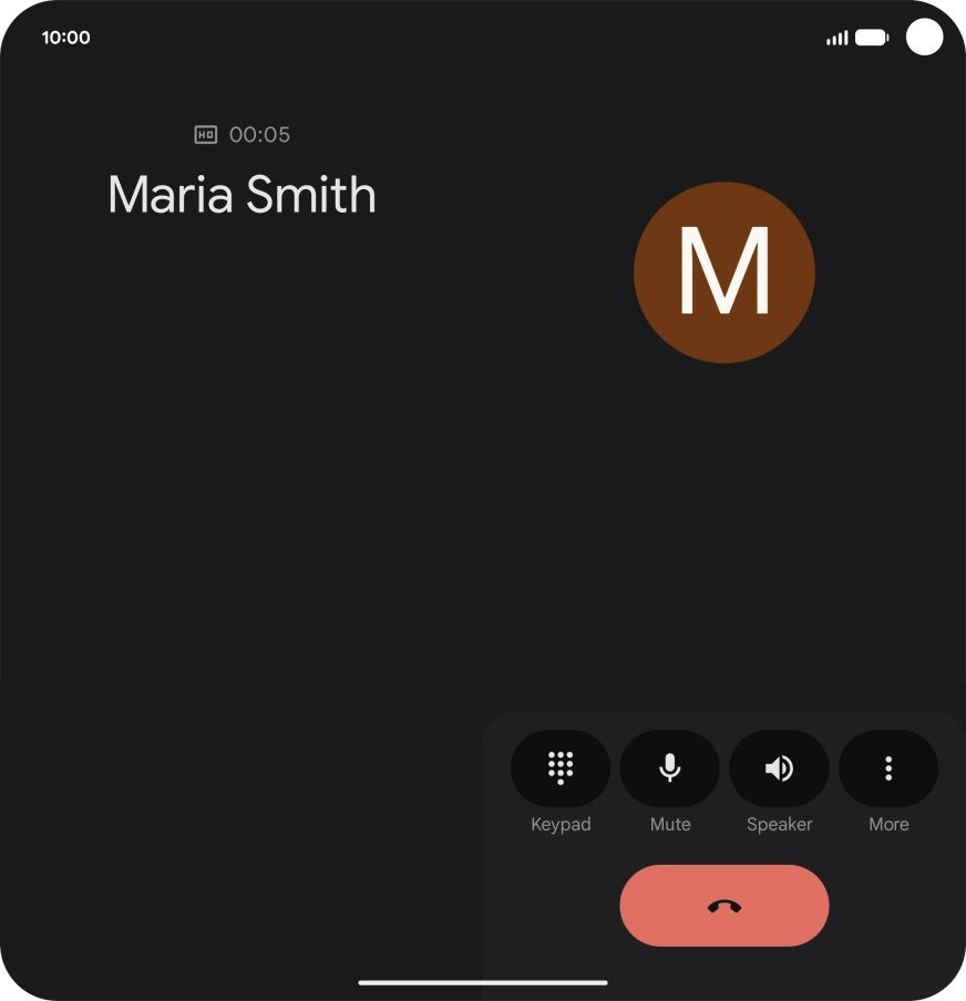 Press the end call icon.