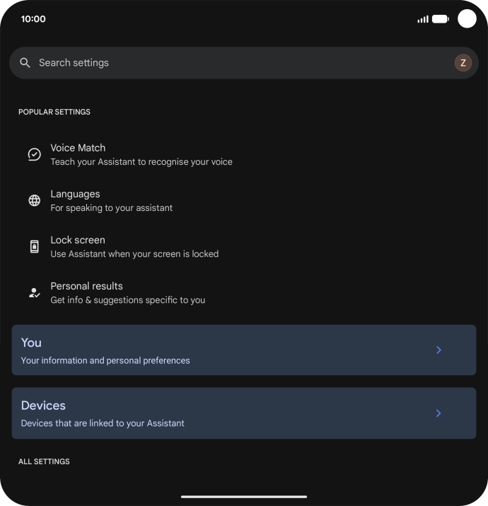 Press Voice Match and follow the instructions on the screen to turn automatic activation of Google Assistant on or off.
