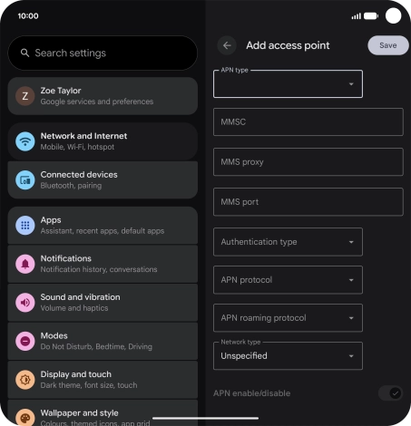 Press the drop down list next to 