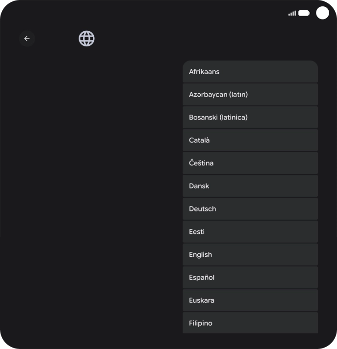 Press the required language.