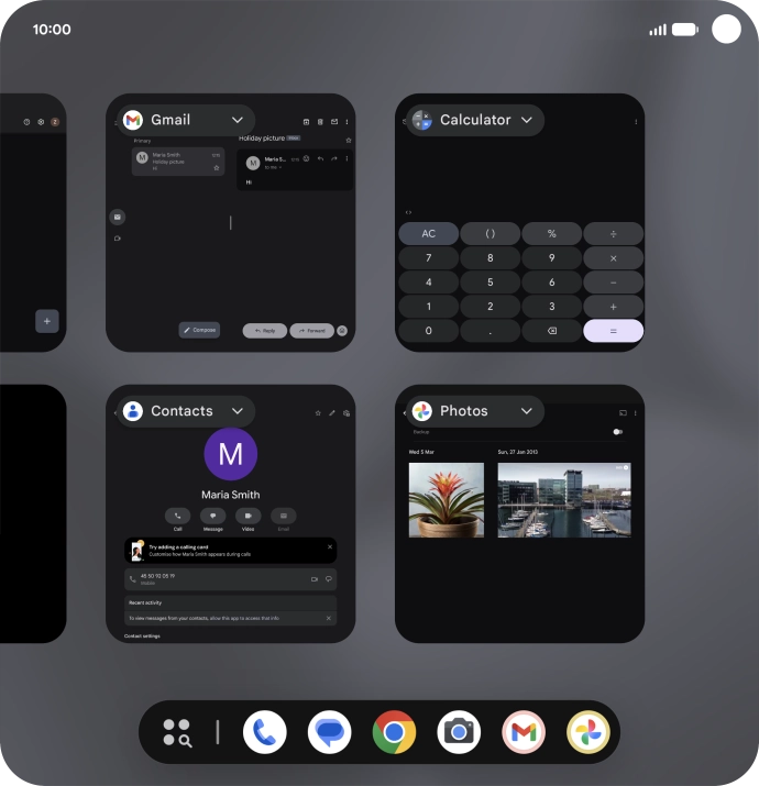 To end one running application, slide your finger upwards on the required application.