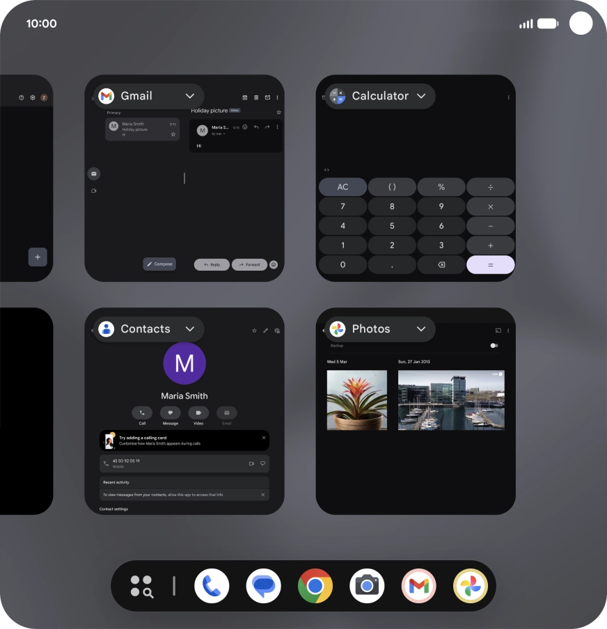 To end one running application, slide your finger upwards on the required application.