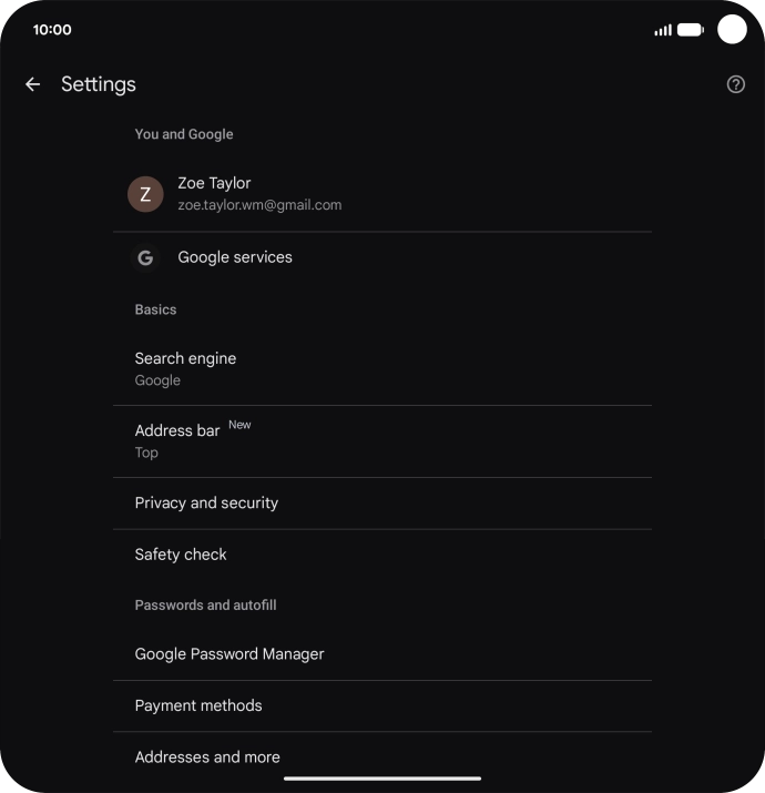 Press Privacy and security. Press Privacy and security.