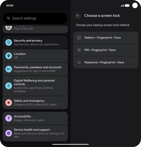 Press the required phone lock code and follow the instructions on the screen to create an additional phone lock code.