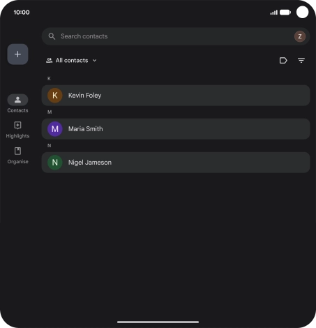 Press the new contact icon.