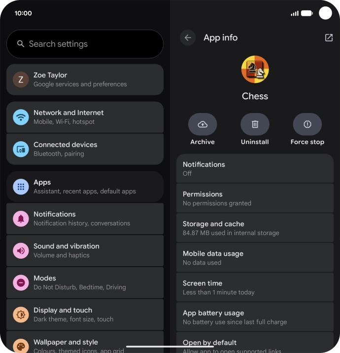 Press Storage and cache.