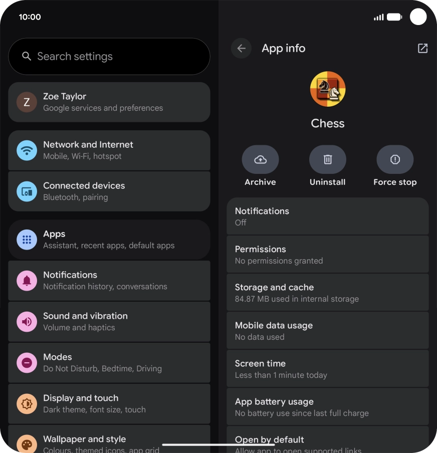 Press Storage and cache.