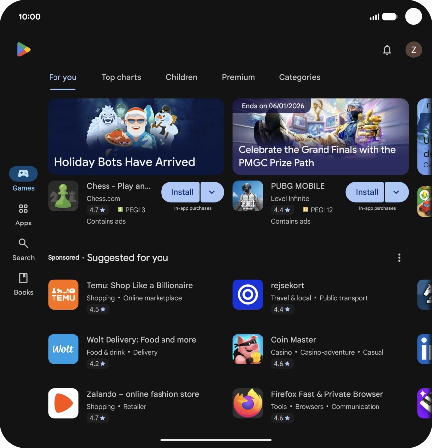 Press the profile icon.