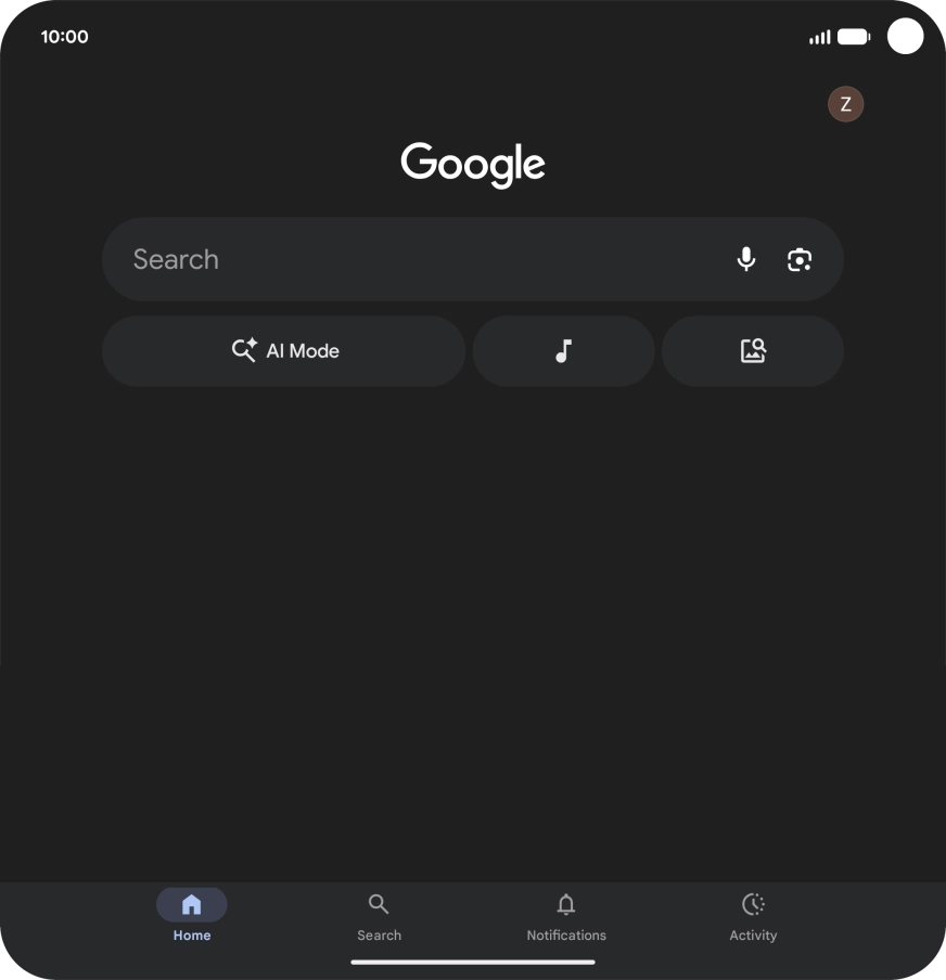 Press the profile icon.