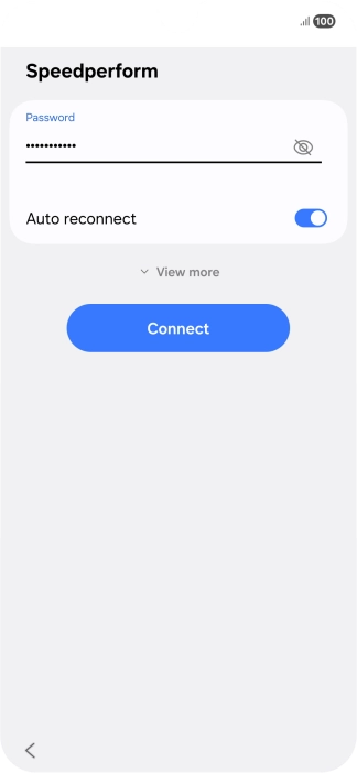 Key in the password for the Wi-Fi network and press Connect.