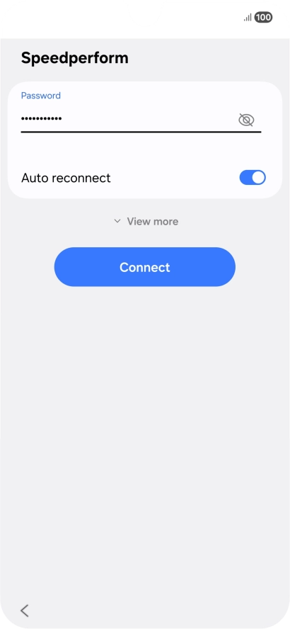 Key in the password for the Wi-Fi network and press Connect.