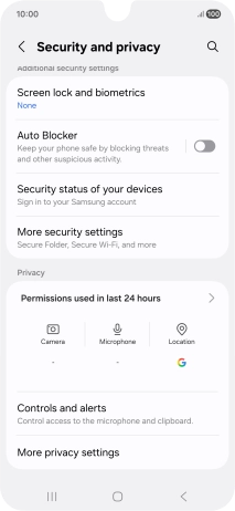 Press More security settings.