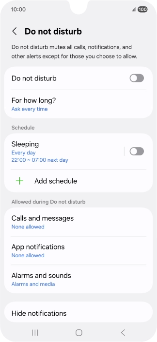 Press the indicator next to 