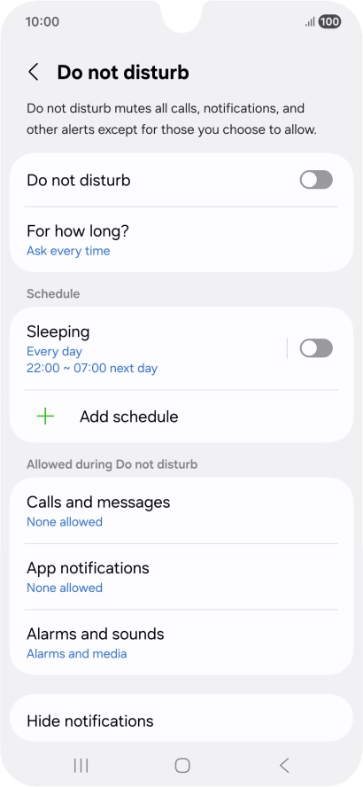 Press the indicator next to 