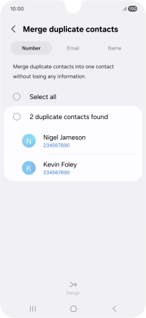 Press the field next to the required number.